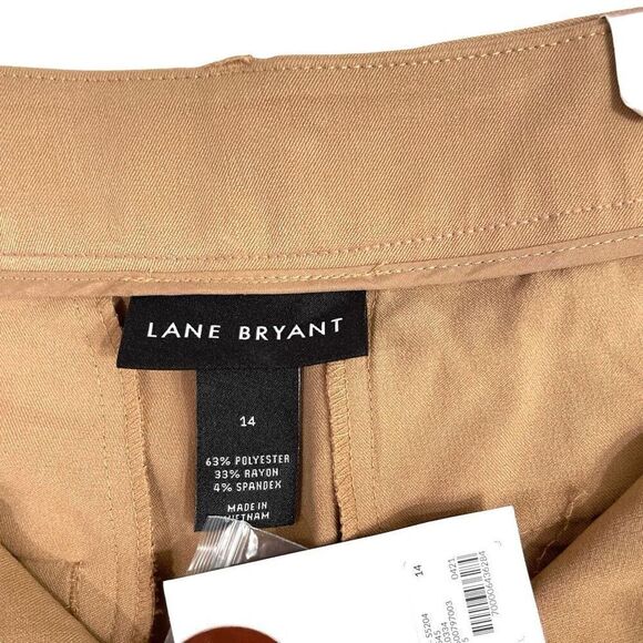 NEW Lane Bryant‎ Perfect Drape Shorts Size 14 Paperbag Tie Waist Khaki tan - Picture 5 of 9